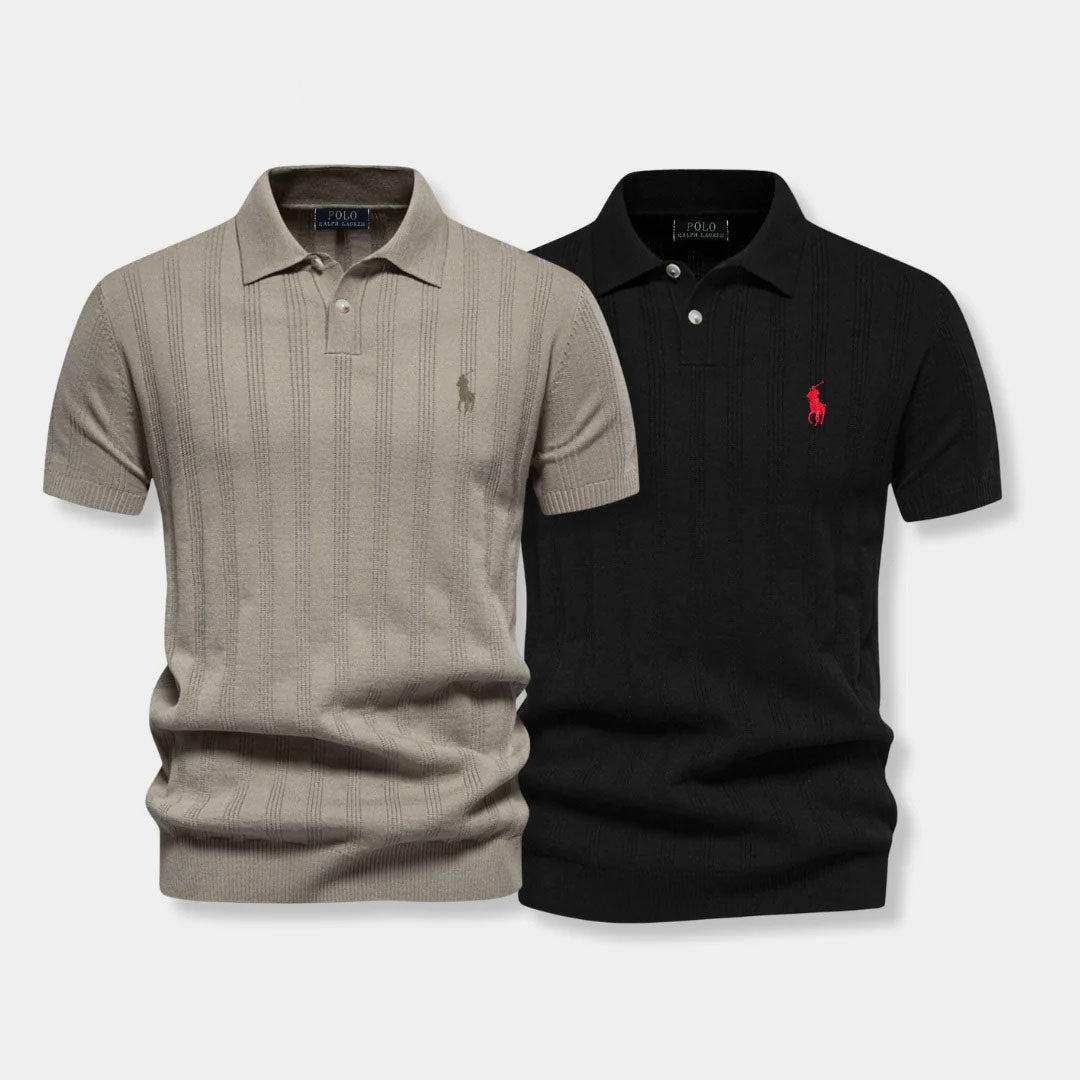 Structured tricot polo shirt – Professional Line by R&L (set of 2)