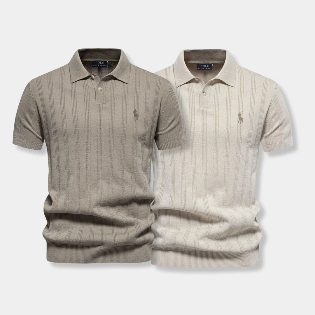 Structured tricot polo shirt – Professional Line by R&L (set of 2)